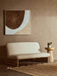 Hamilton Interiors Living Parova Cream Linen Textured 2 Seater Armless Sofa With Wood Base House of Isabella UK