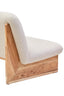 Hamilton Interiors Living Parova Cream Linen Textured 2 Seater Armless Sofa With Wood Base House of Isabella UK