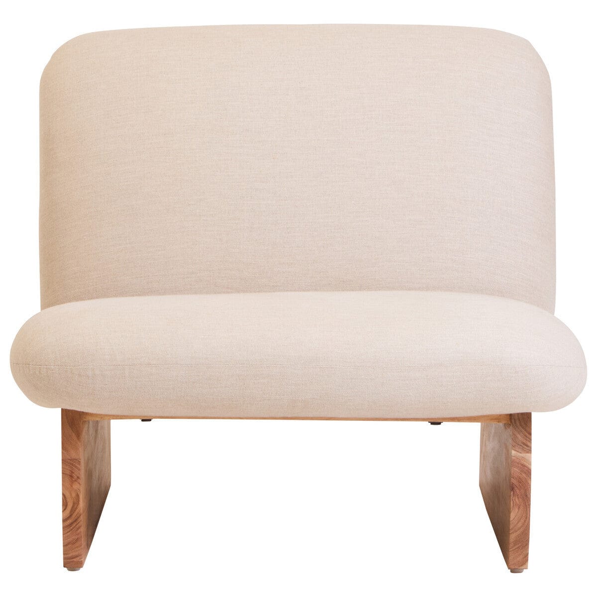 Hamilton Interiors Living Parova Cream Linen Textured Armless Chair With Wood Base House of Isabella UK
