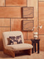 Hamilton Interiors Living Parova Cream Linen Textured Armless Chair With Wood Base House of Isabella UK