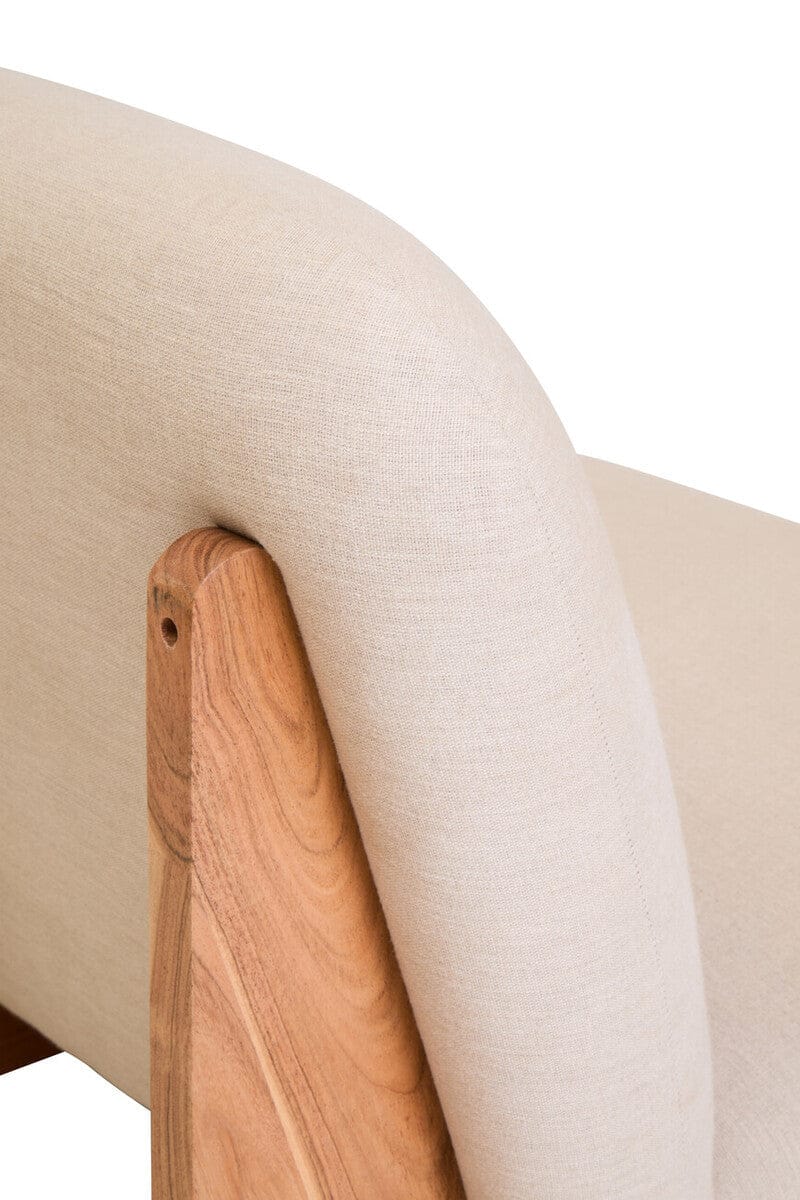 Hamilton Interiors Living Parova Cream Linen Textured Armless Chair With Wood Base House of Isabella UK