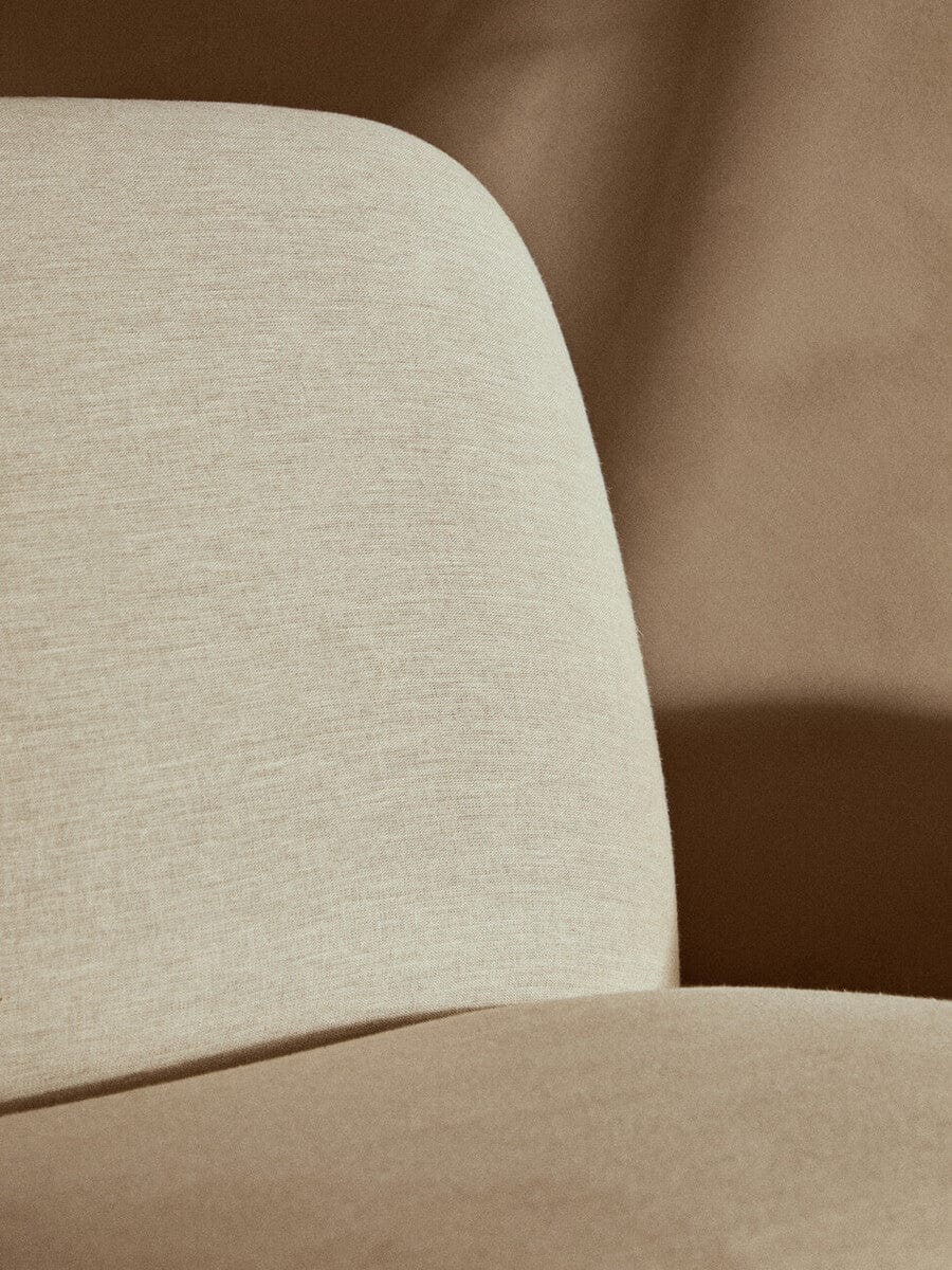 Hamilton Interiors Living Parova Cream Linen Textured Armless Chair With Wood Base House of Isabella UK