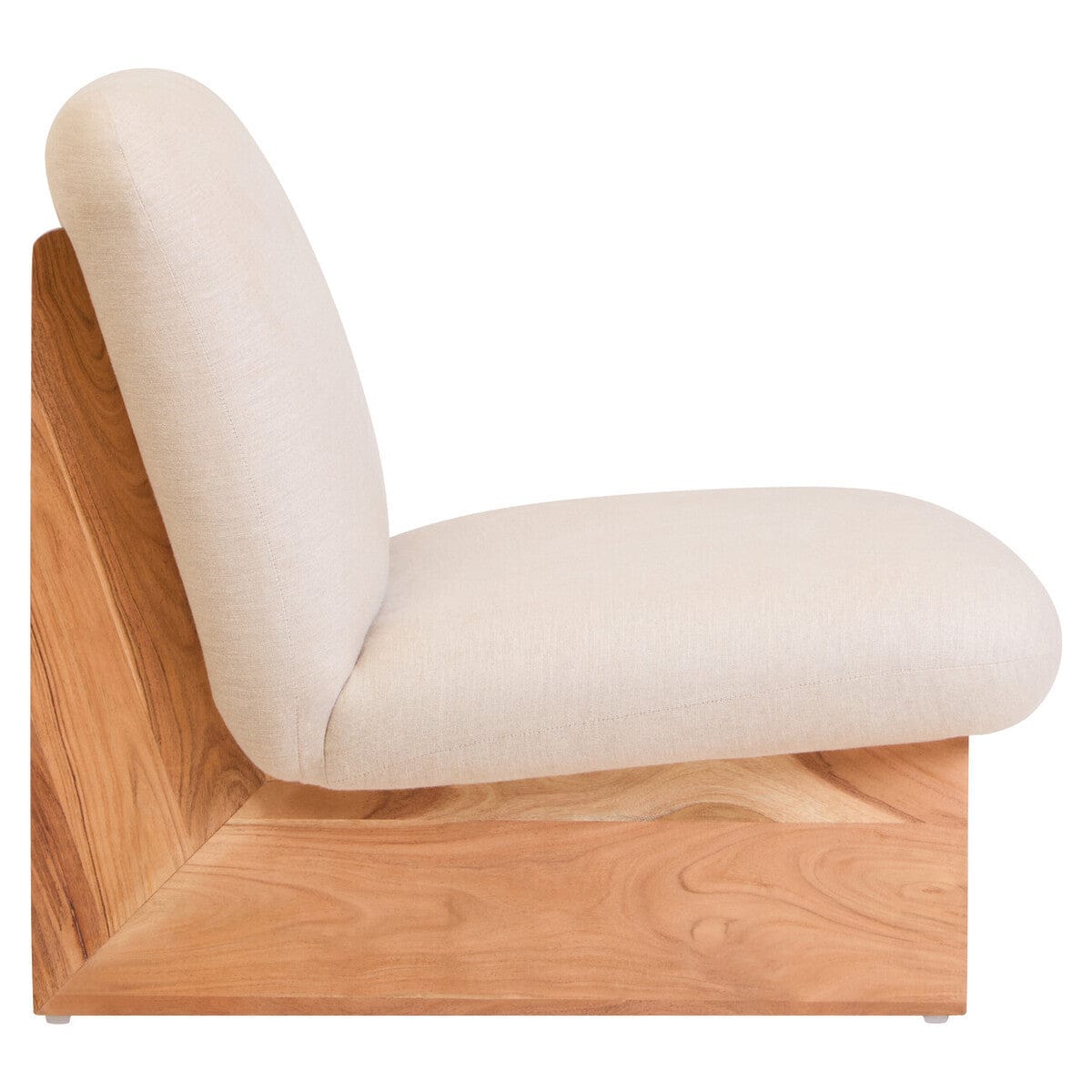 Hamilton Interiors Living Parova Cream Linen Textured Armless Chair With Wood Base House of Isabella UK