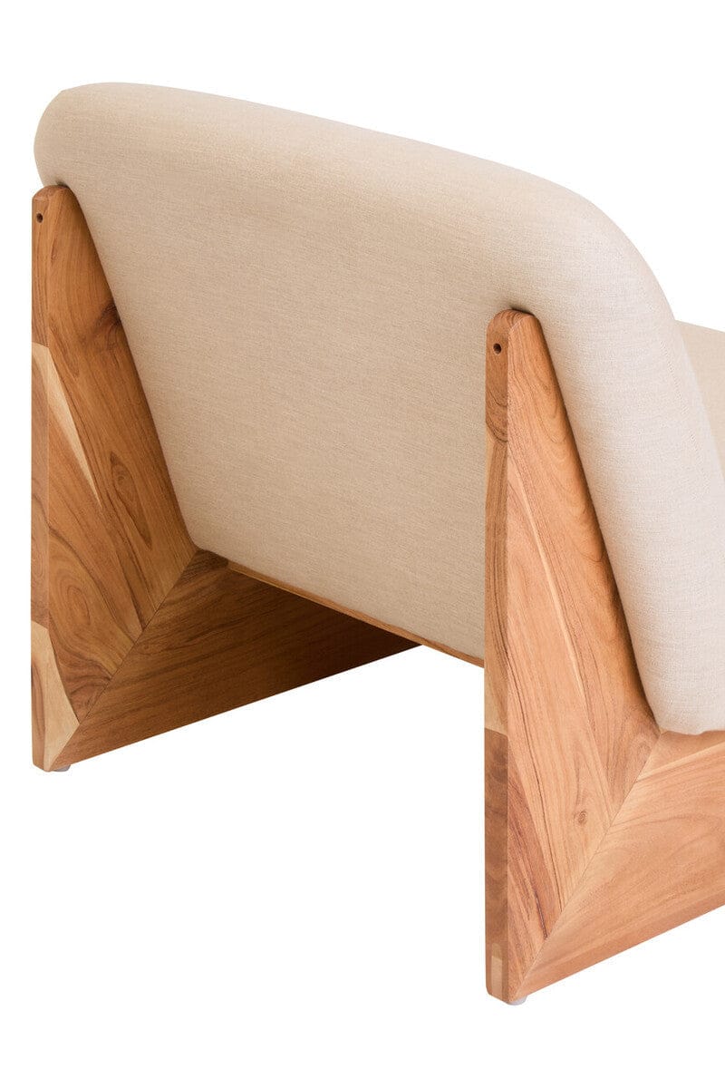 Hamilton Interiors Living Parova Cream Linen Textured Armless Chair With Wood Base House of Isabella UK
