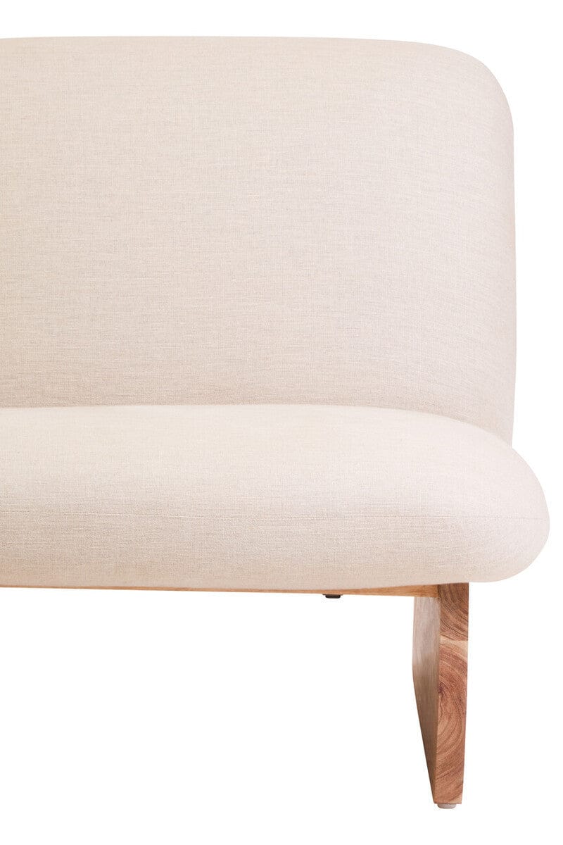 Hamilton Interiors Living Parova Cream Linen Textured Armless Chair With Wood Base House of Isabella UK