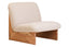 Hamilton Interiors Living Parova Cream Linen Textured Armless Chair With Wood Base House of Isabella UK