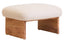 Hamilton Interiors Living Parova Cream Linen Textured Footstool With Wood Base House of Isabella UK