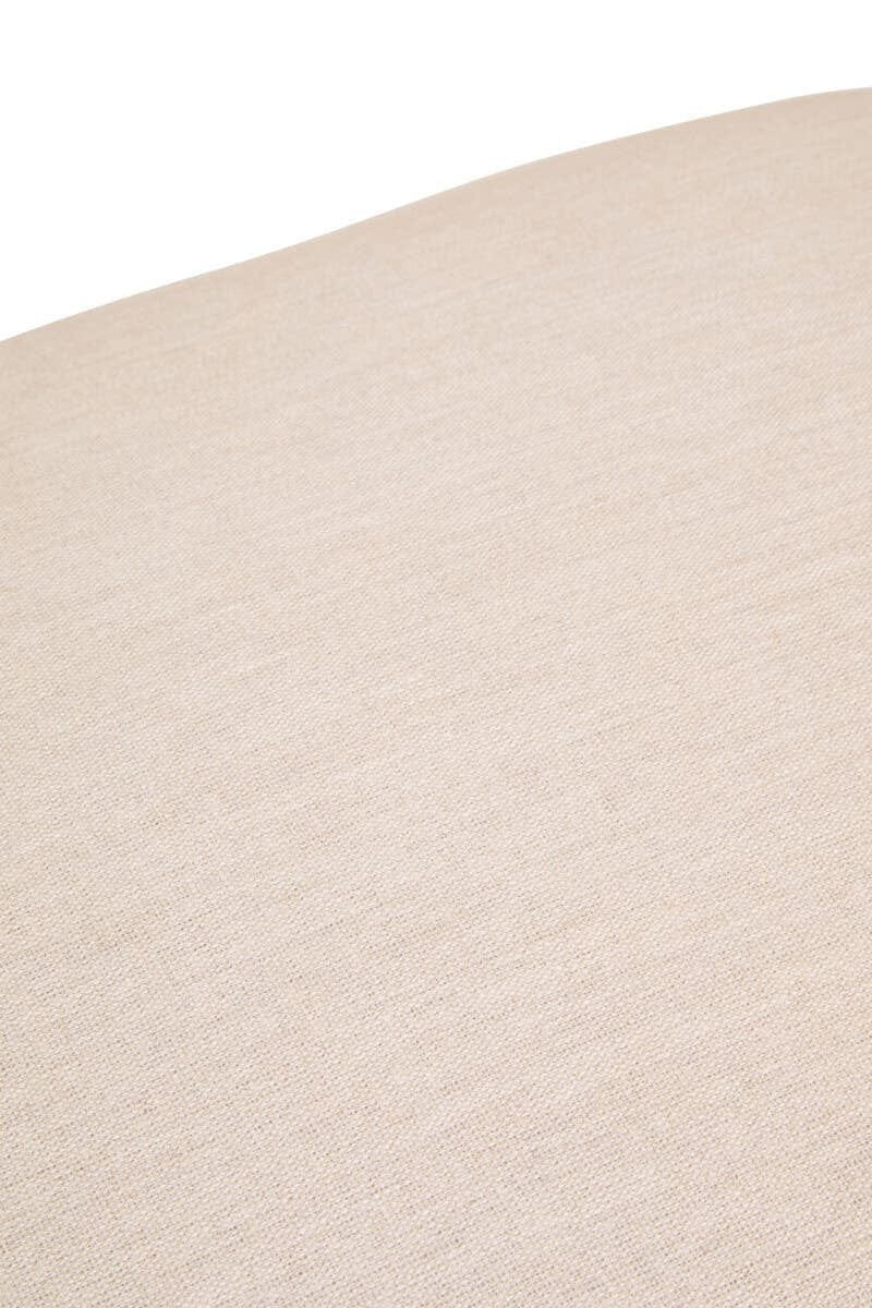 Hamilton Interiors Living Parova Cream Linen Textured Footstool With Wood Base House of Isabella UK