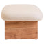 Hamilton Interiors Living Parova Cream Linen Textured Footstool With Wood Base House of Isabella UK