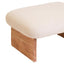 Hamilton Interiors Living Parova Cream Linen Textured Footstool With Wood Base House of Isabella UK