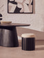 Hamilton Interiors Living Perdoba Black Mango Wood and Cream Linen Stool House of Isabella UK
