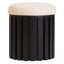 Hamilton Interiors Living Perdoba Black Mango Wood and Cream Linen Stool House of Isabella UK