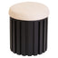Hamilton Interiors Living Perdoba Black Mango Wood and Cream Linen Stool House of Isabella UK