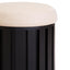 Hamilton Interiors Living Perdoba Black Mango Wood and Cream Linen Stool House of Isabella UK