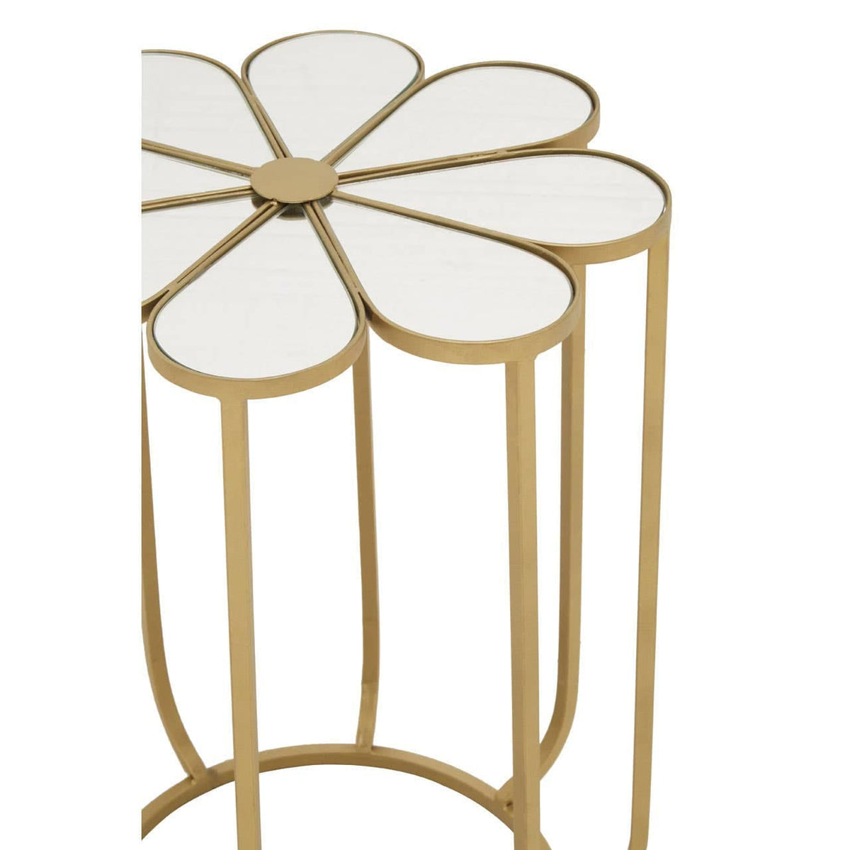 Hamilton Interiors Living Rabia Petal Side Table With Mirrored Top House of Isabella UK
