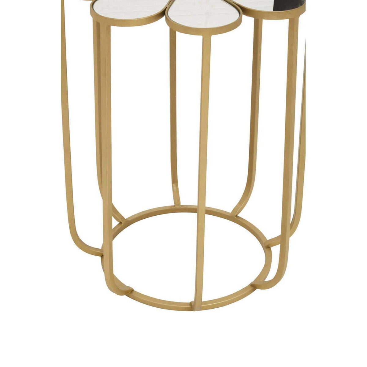 Hamilton Interiors Living Rabia Petal Side Table With Mirrored Top House of Isabella UK