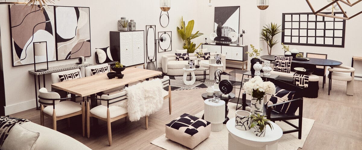 Hamilton Interiors Living Ramus Large Black And White Ombre Vase House of Isabella UK