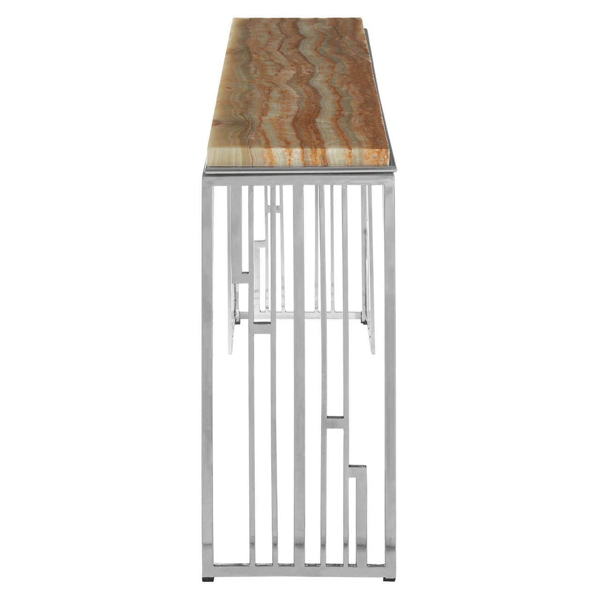 Hamilton Interiors Living Relic Console Table With Onyx Stone Top House of Isabella UK