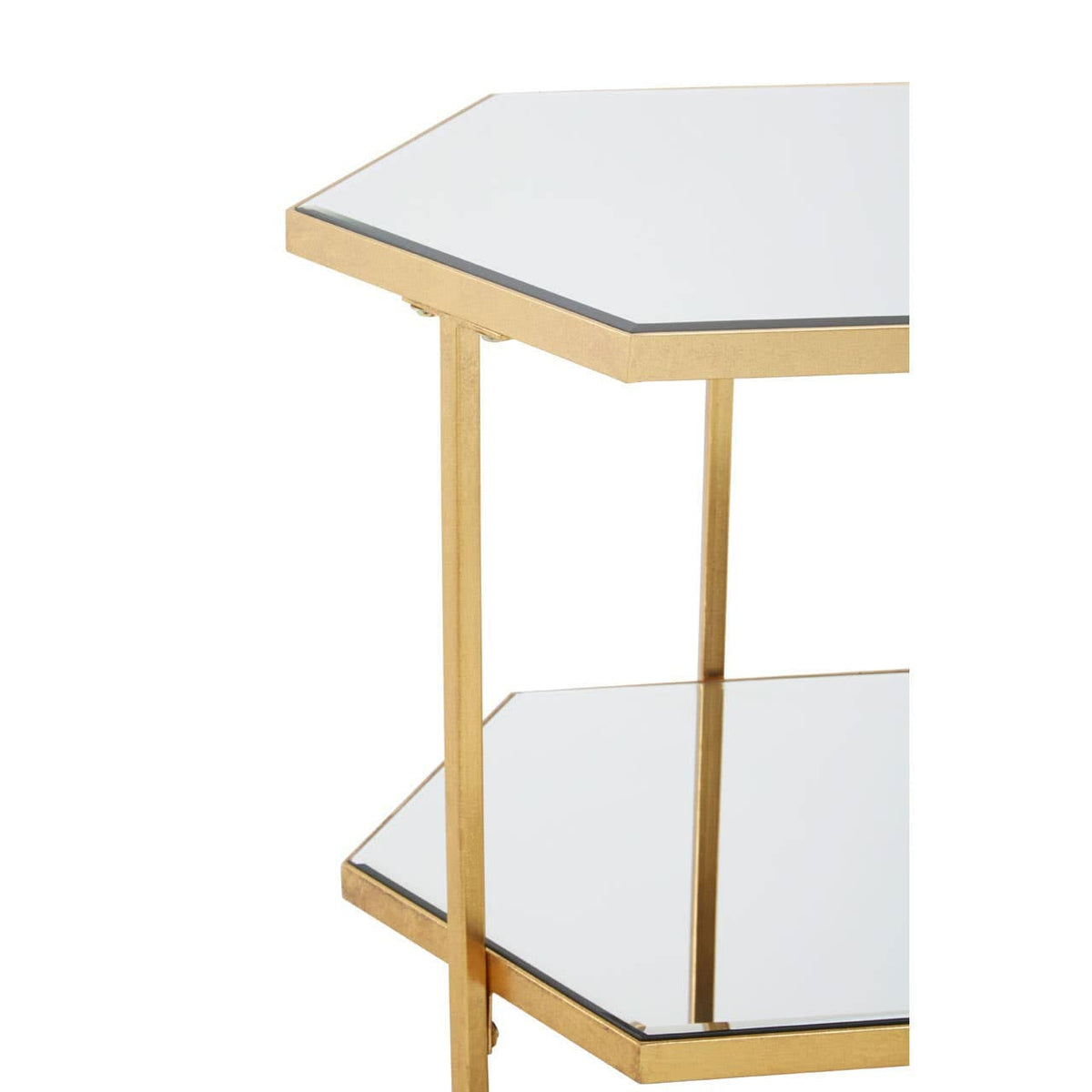 Hamilton Interiors Living Rio Gold and Mirror 2 Tier Side Table House of Isabella UK