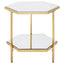 Hamilton Interiors Living Rio Gold and Mirror 2 Tier Side Table House of Isabella UK