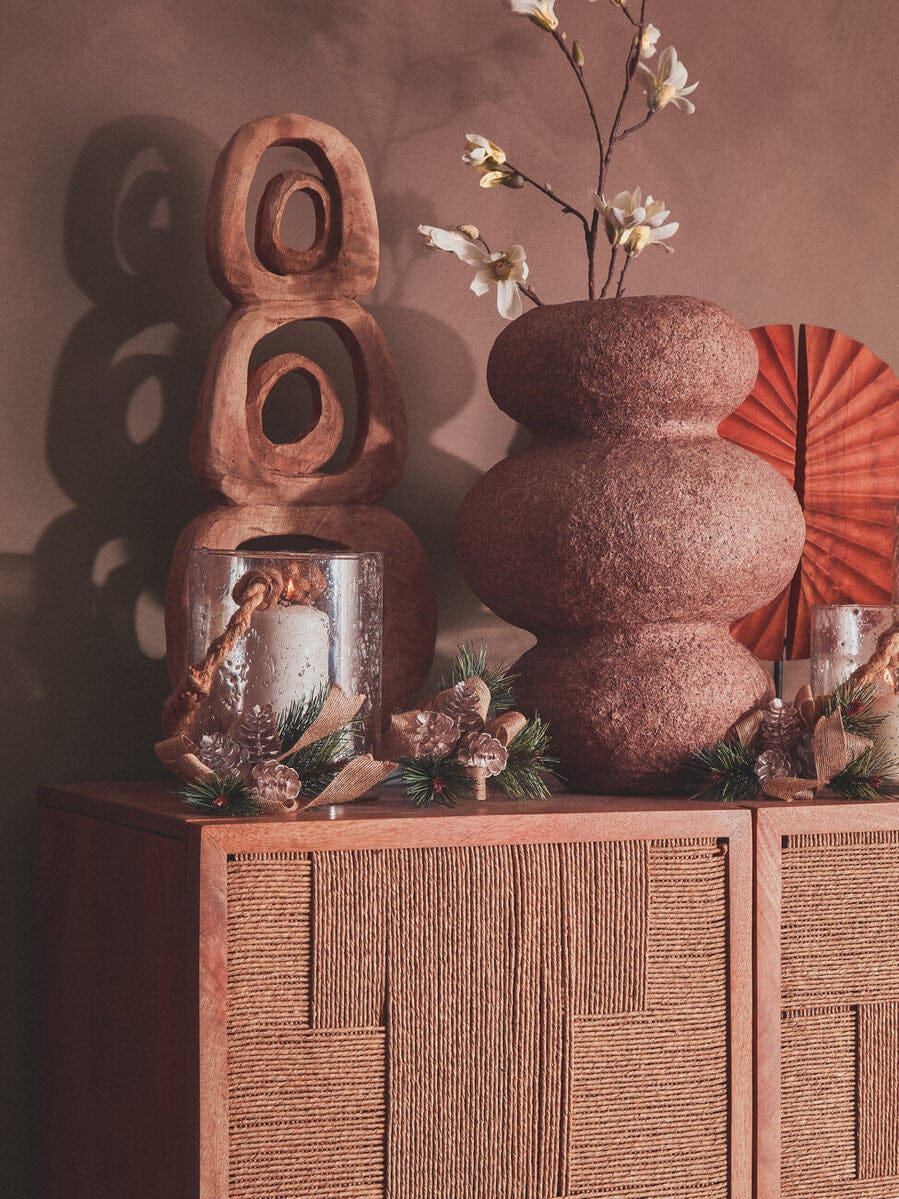 Hamilton Interiors Living Sanai Cotton Mache And Coco Shell Bubble Vase House of Isabella UK