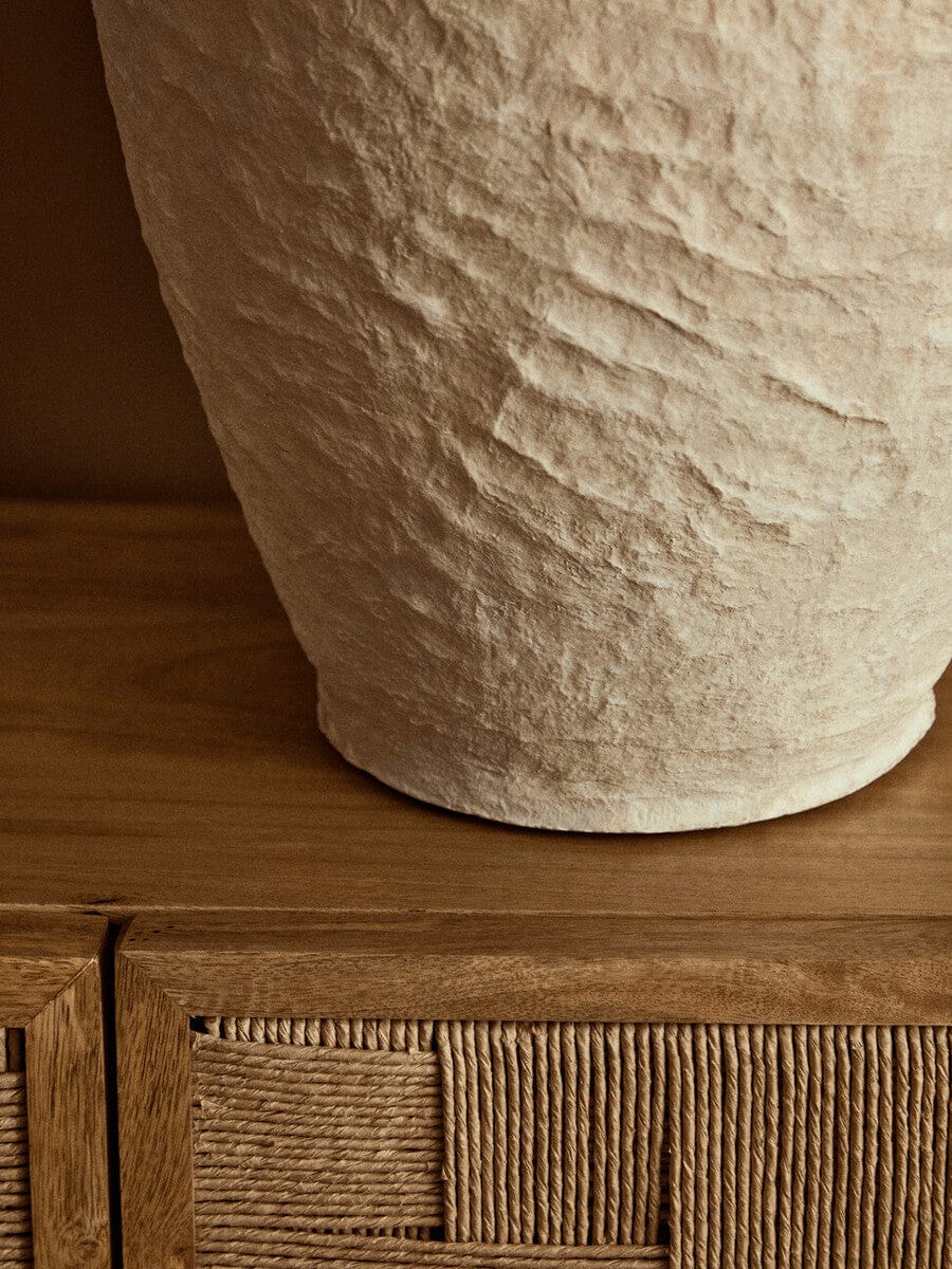 Hamilton Interiors Living Sanai Cotton Mache Large Vase With Decorative Handles House of Isabella UK