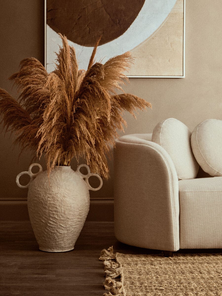 Hamilton Interiors Living Sanai Cotton Mache Large Vase With Decorative Handles House of Isabella UK