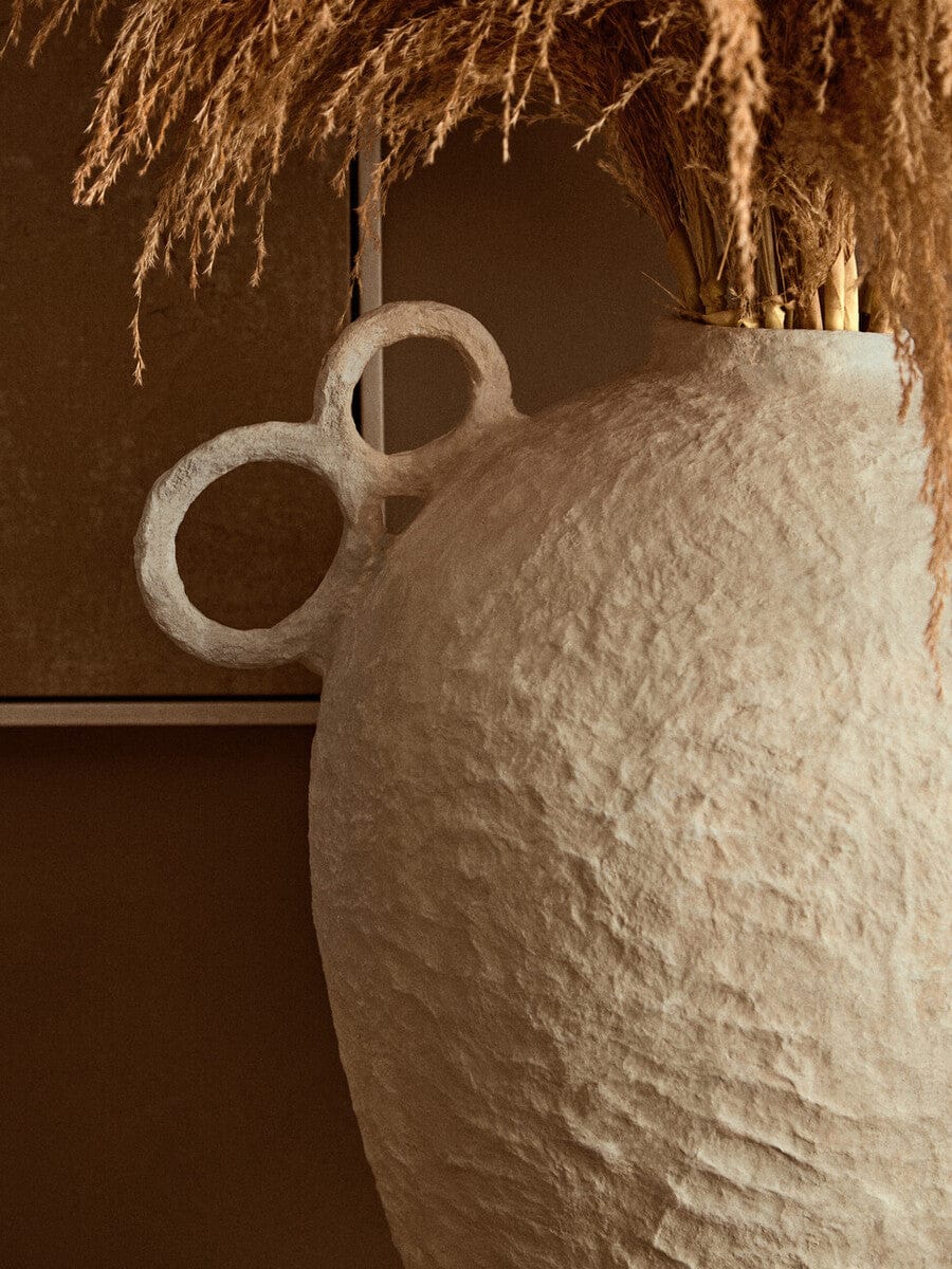 Hamilton Interiors Living Sanai Cotton Mache Large Vase With Decorative Handles House of Isabella UK