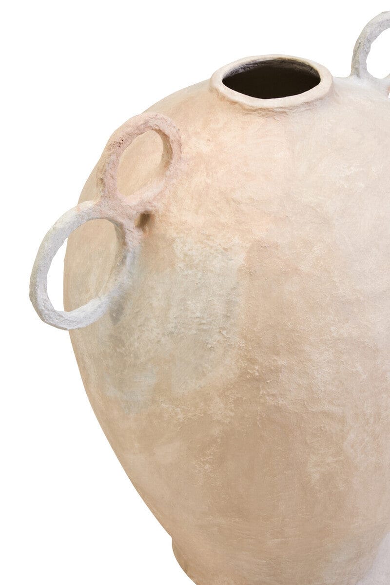 Hamilton Interiors Living Sanai Cotton Mache Large Vase With Decorative Handles House of Isabella UK