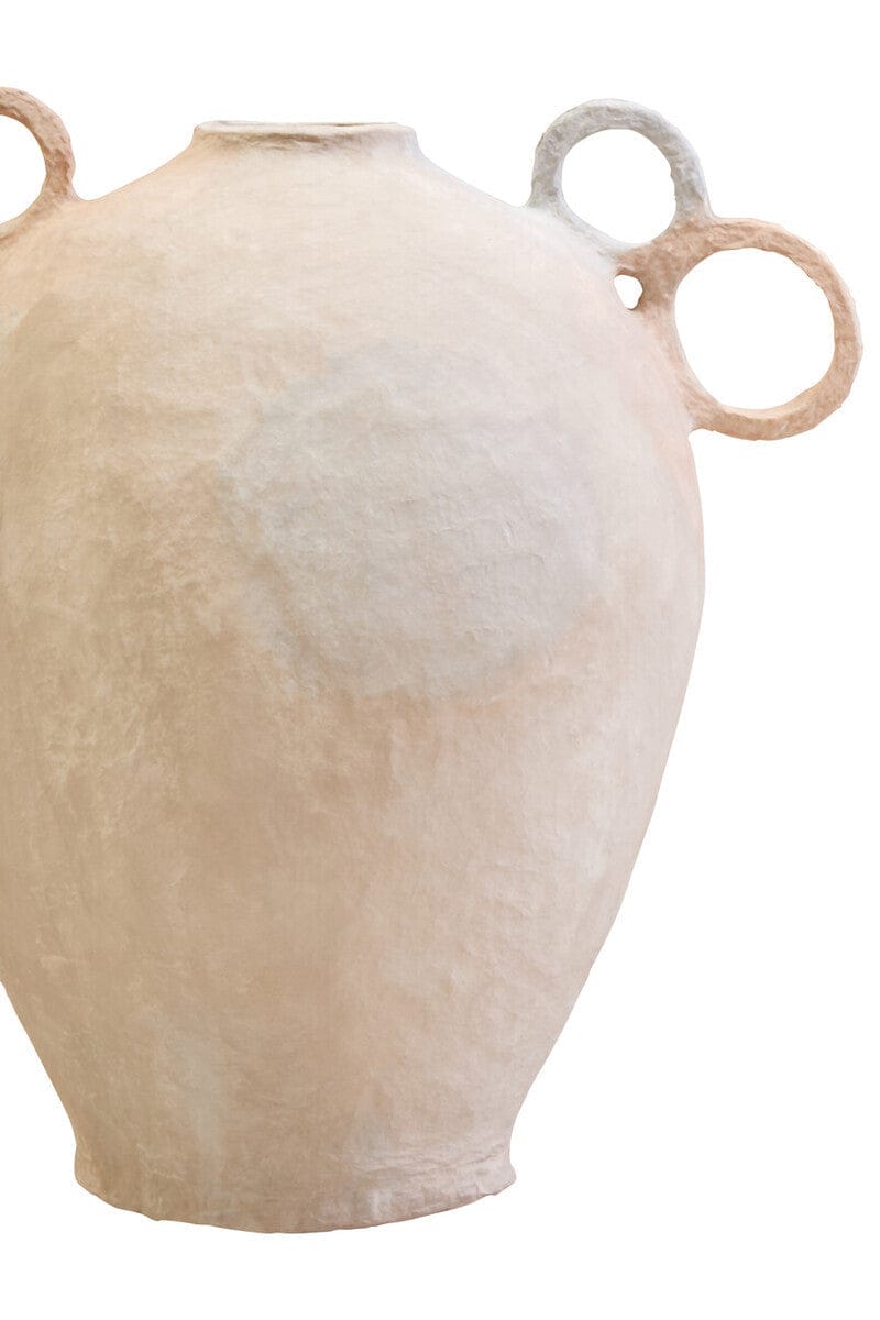 Hamilton Interiors Living Sanai Cotton Mache Large Vase With Decorative Handles House of Isabella UK