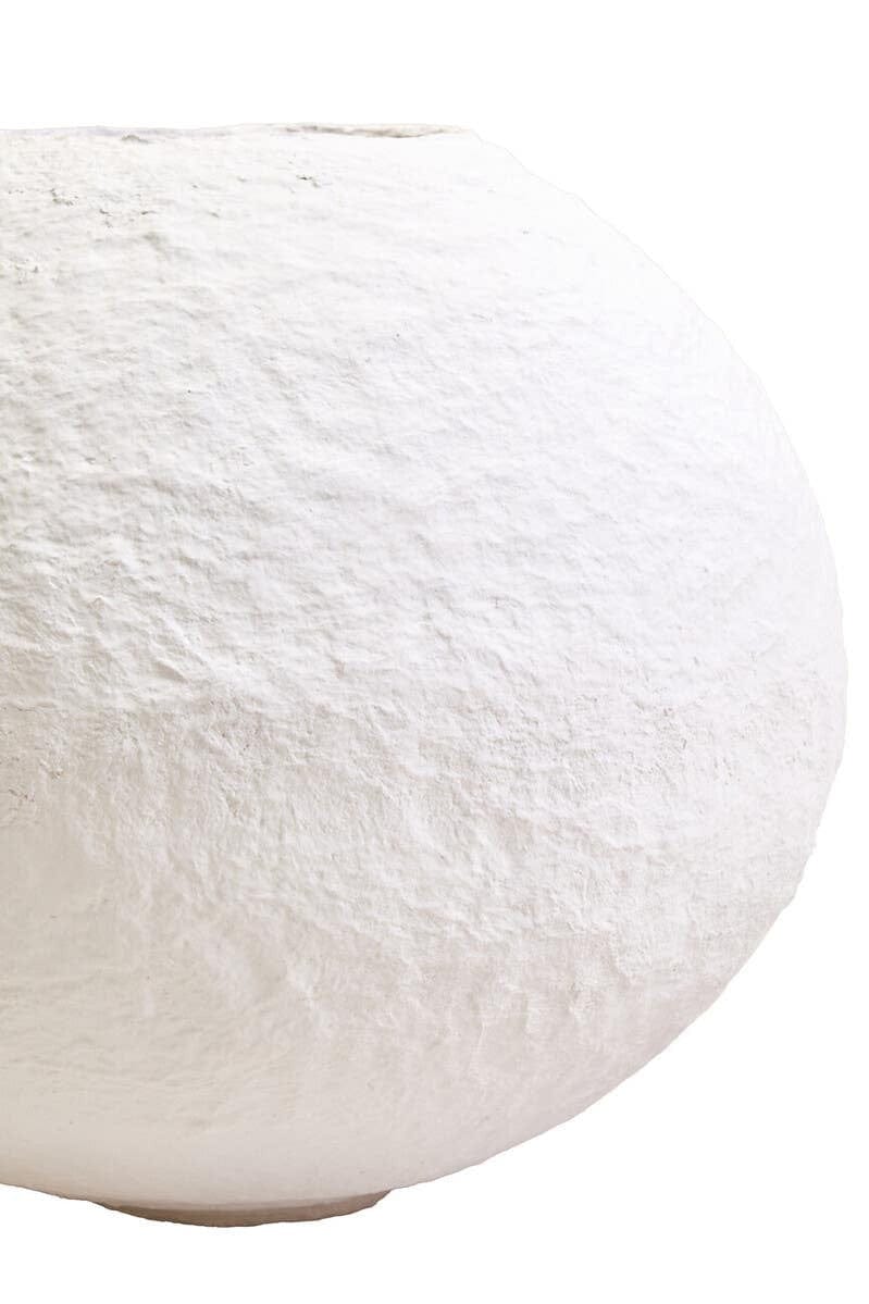 Hamilton Interiors Living Sanai Cotton Mache Large White Round Vase House of Isabella UK