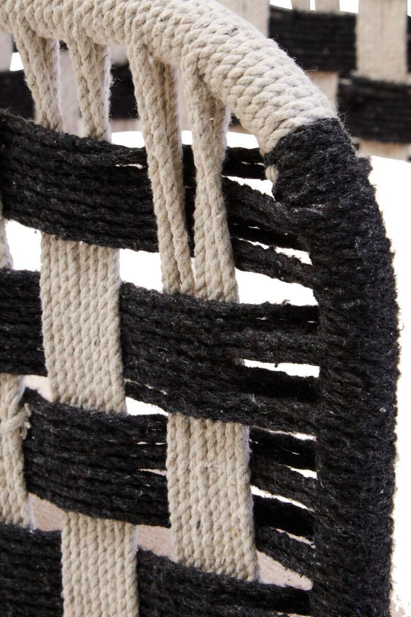 Hamilton Interiors Living Satna Black And White Jute Chair House of Isabella UK