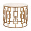 Hamilton Interiors Living Shalimar White Marble Top Side Table with Gold Finish Base House of Isabella UK