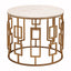 Hamilton Interiors Living Shalimar White Marble Top Side Table with Gold Finish Base House of Isabella UK