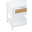 Hamilton Interiors Living Sherman White Wood and Rattan One Drawer Side Table House of Isabella UK
