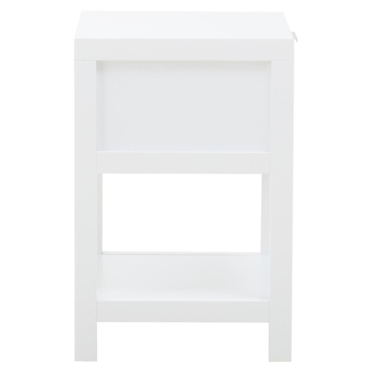 Hamilton Interiors Living Sherman White Wood and Rattan One Drawer Side Table House of Isabella UK