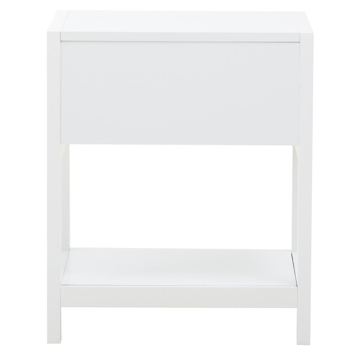 Hamilton Interiors Living Sherman White Wood and Rattan One Drawer Side Table House of Isabella UK