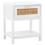 Hamilton Interiors Living Sherman White Wood and Rattan One Drawer Side Table House of Isabella UK