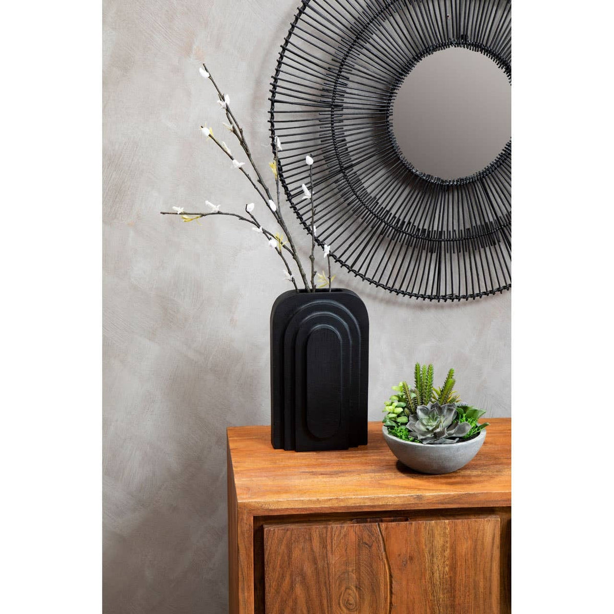 Hamilton Interiors Living Simla Acacia Wood 1 Door and 3 Drawers Sideboard House of Isabella UK