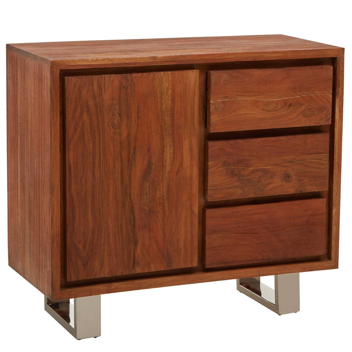 Hamilton Interiors Living Simla Acacia Wood 1 Door and 3 Drawers Sideboard House of Isabella UK