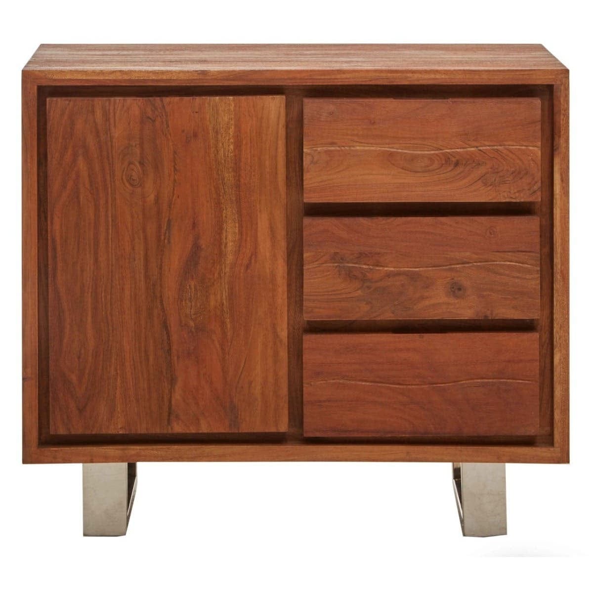 Hamilton Interiors Living Simla Acacia Wood 1 Door and 3 Drawers Sideboard House of Isabella UK