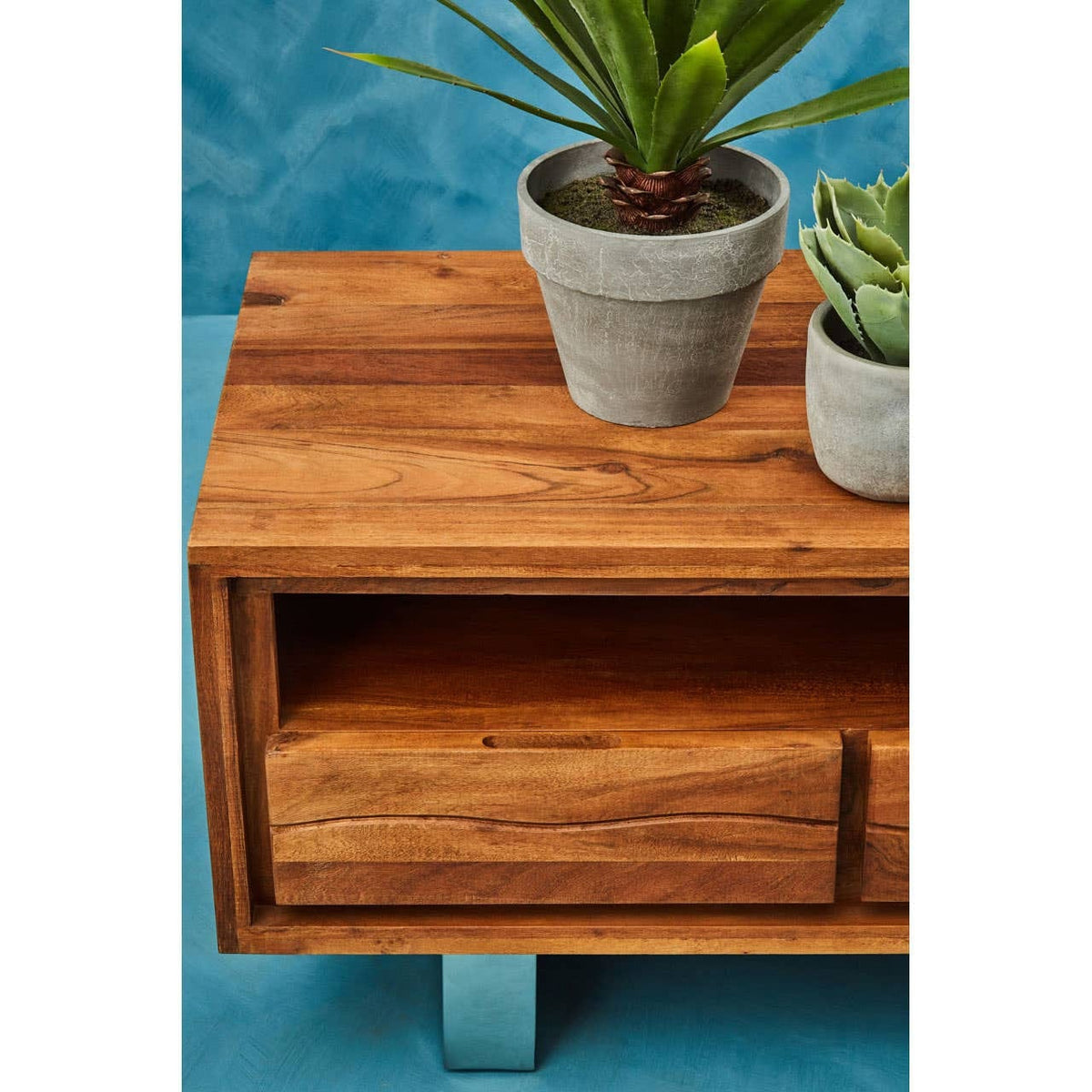 Hamilton Interiors Living Simla Acacia Wood Media Unit House of Isabella UK