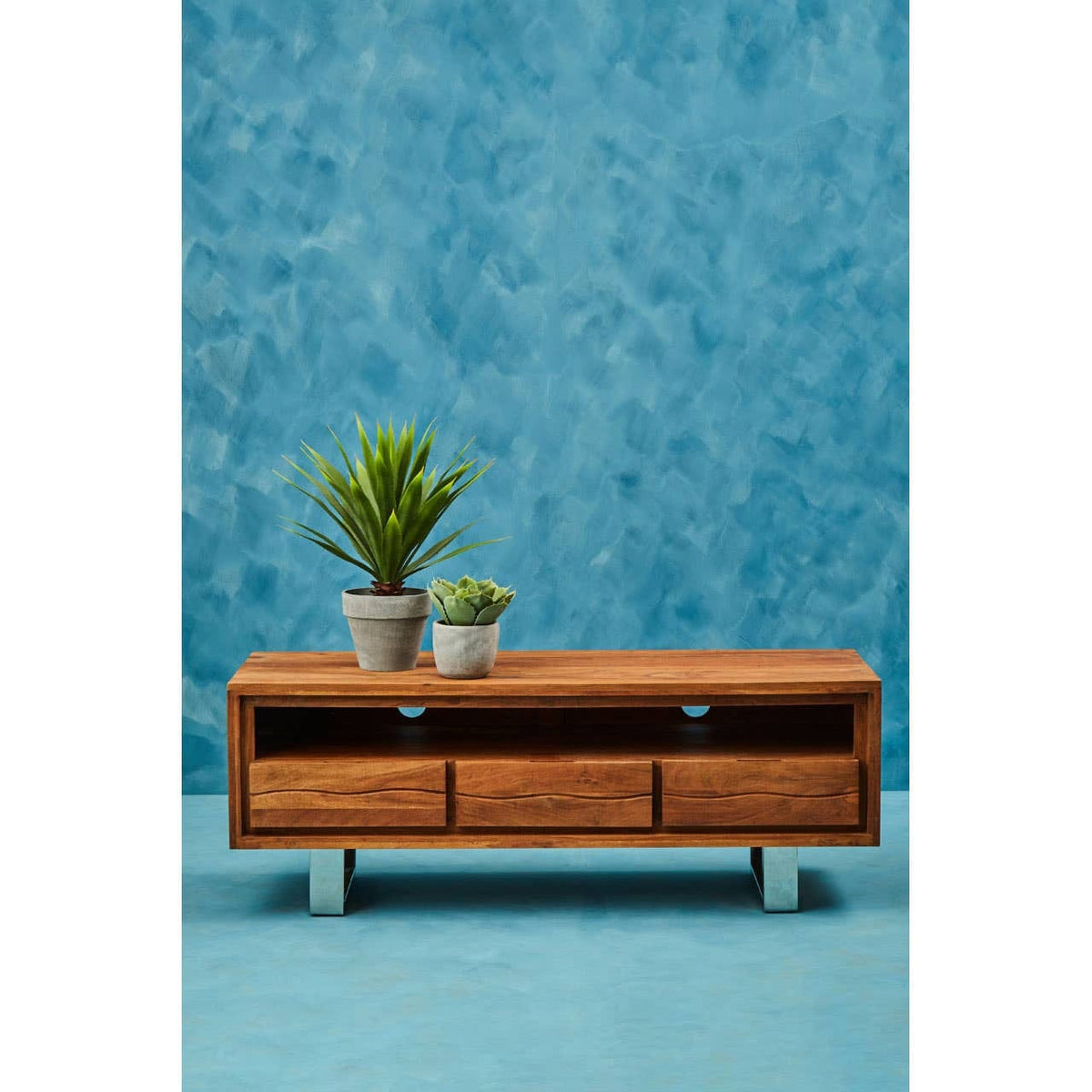 Hamilton Interiors Living Simla Acacia Wood Media Unit House of Isabella UK