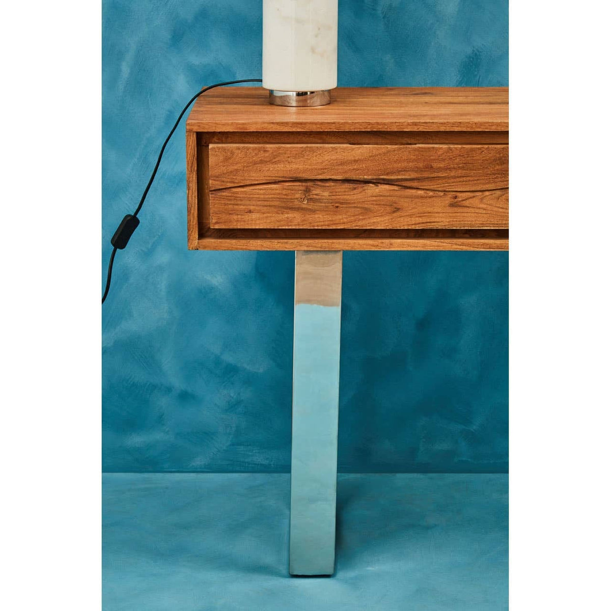 Hamilton Interiors Living Simla Acacia Wood Two Drawer Console Table House of Isabella UK
