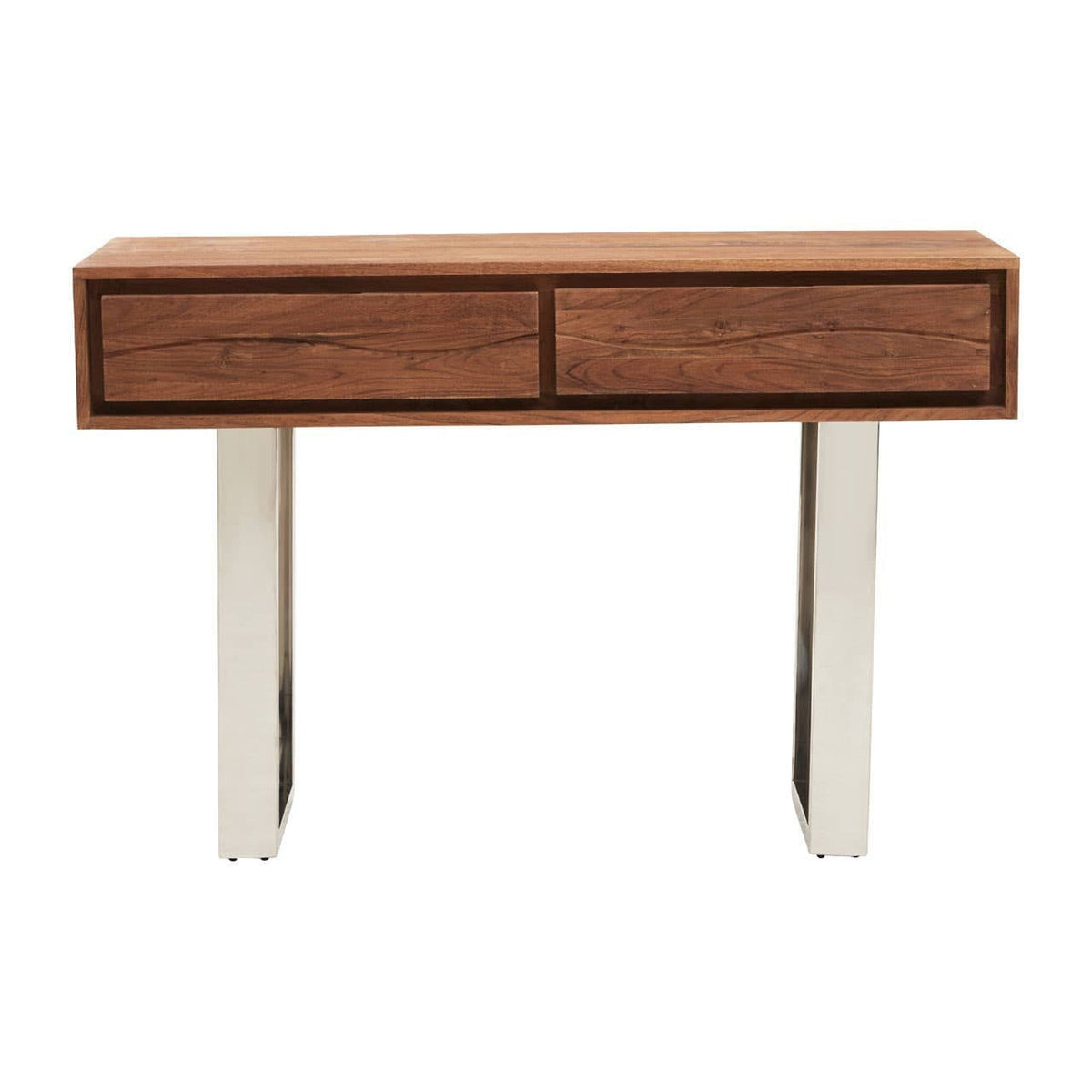 Hamilton Interiors Living Simla Acacia Wood Two Drawer Console Table House of Isabella UK