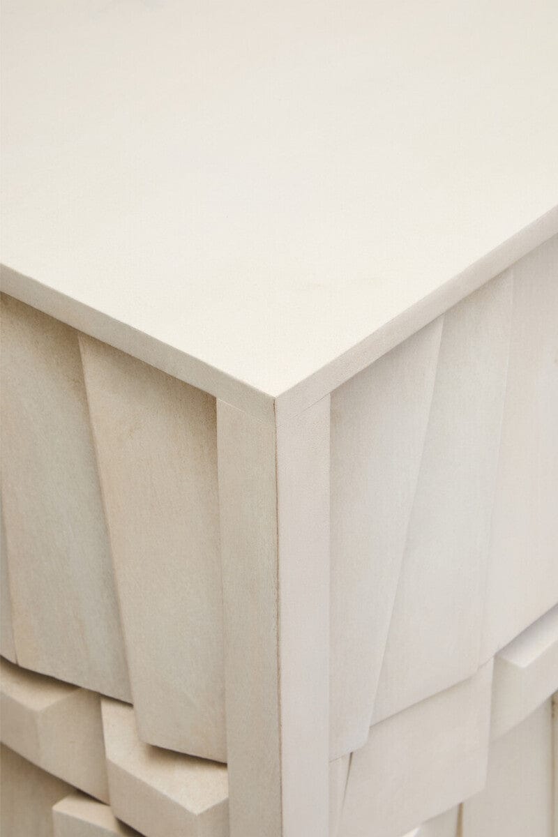 Hamilton Interiors Living Sita Four Door Whitewash Mango Wood Abstract Sideboard House of Isabella UK