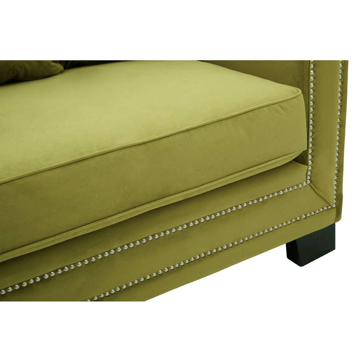 Hamilton Interiors Living Sofia Moss Green Velvet 3 Seater Sofa House of Isabella UK