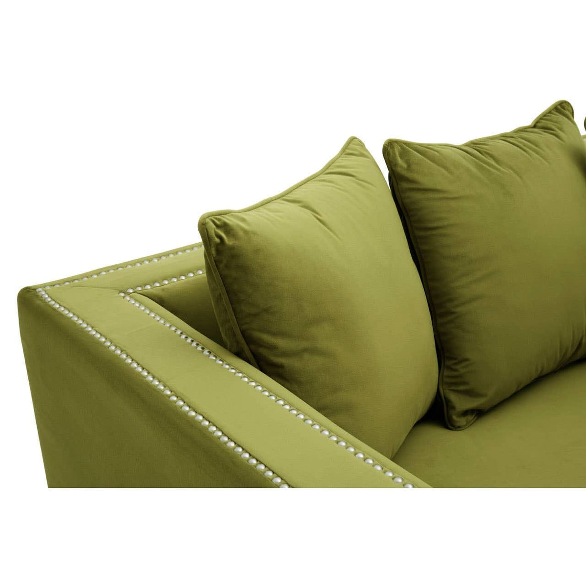 Hamilton Interiors Living Sofia Moss Green Velvet 3 Seater Sofa House of Isabella UK