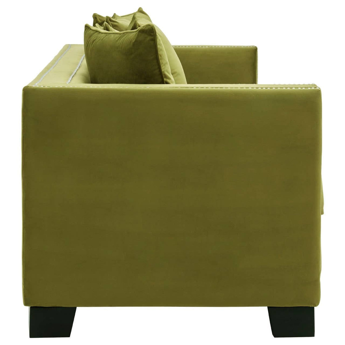 Hamilton Interiors Living Sofia Moss Green Velvet 3 Seater Sofa House of Isabella UK