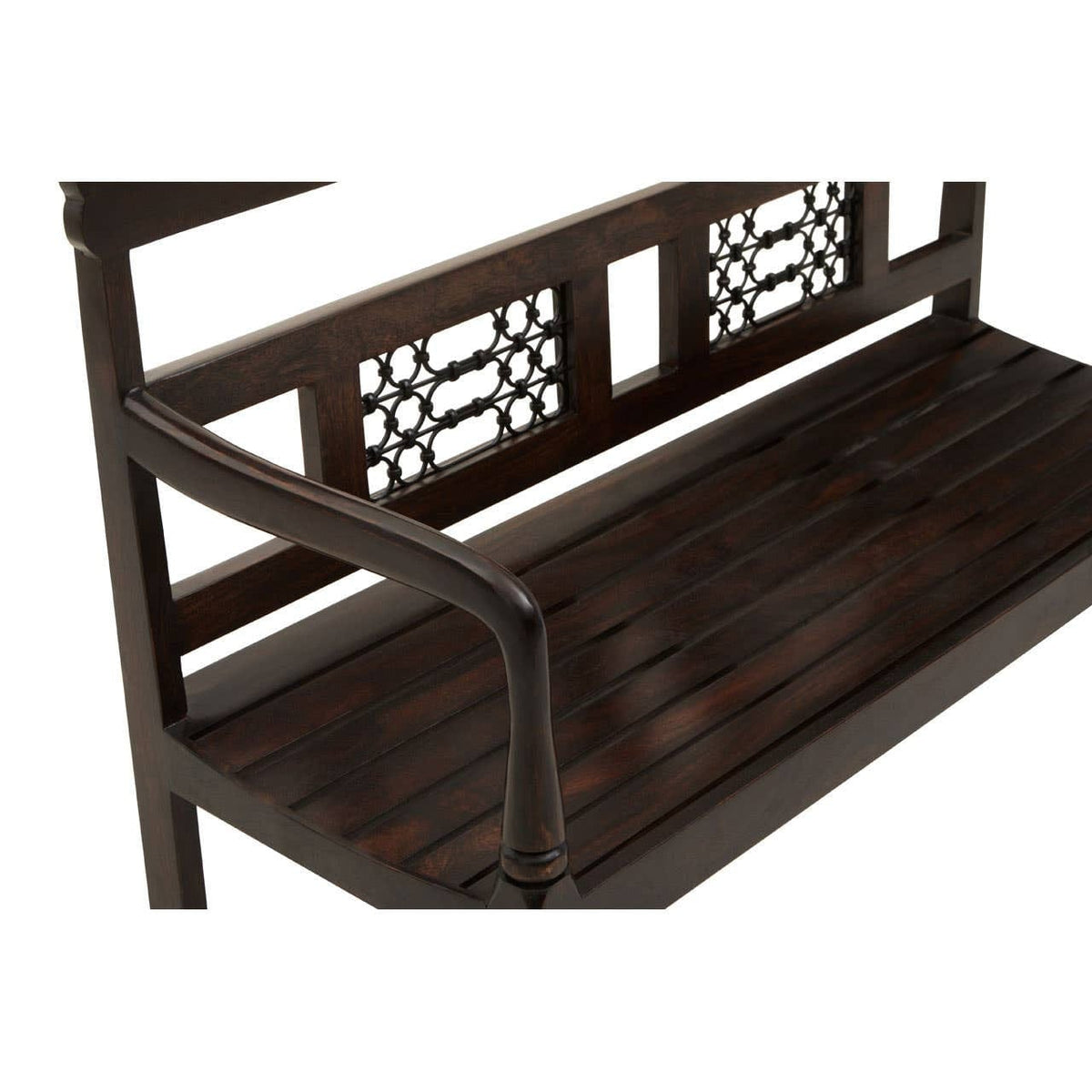Hamilton Interiors Living Srina Dark Sheesham Wood Bench House of Isabella UK